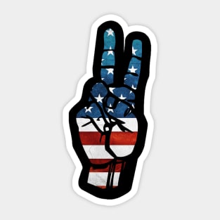 Peace hand patriotic, 4th of July, Peace sign, flag clipart, happy 4th of July Sticker